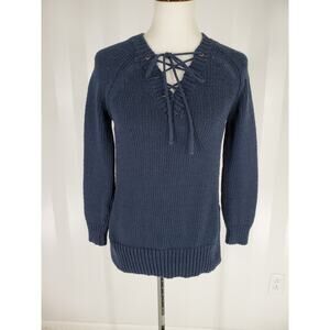 ANTHROPOLOGIE MOTH Women's Navy Blue Sweater Sz XS